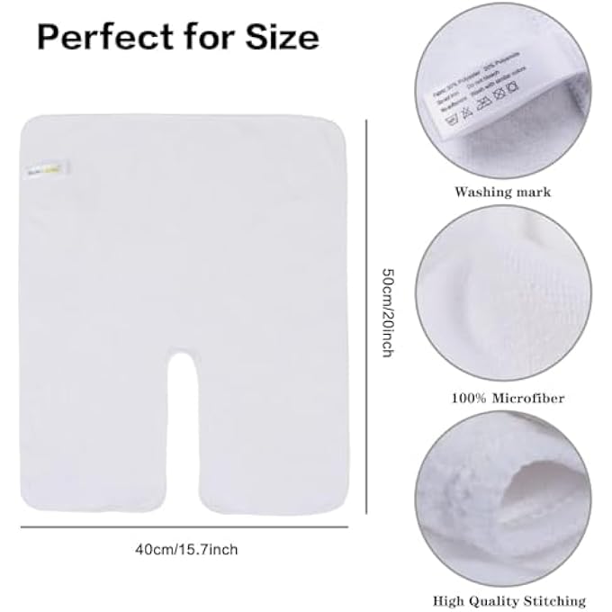 Sinland MICROFIBER FACIAL TOWELS FOR ESTHETICIANS SOFT FACIAL CLOTH WITH SPLIT DESIGN SPA TOWELS FOR FACIAL STEAM MASSAGE AND CLEANSING WHITE - Image 2